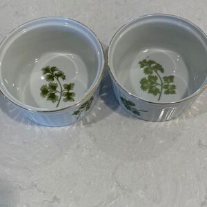 Elegant White and Green Serveware Set